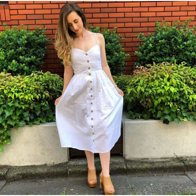 H&M Linen Button Dress Dress HM Dress hnm Dress casual Dress korea pantai Dress pesta