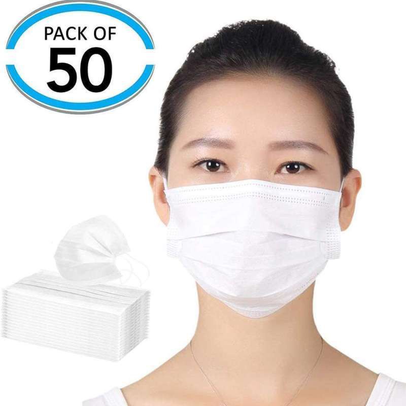 Masker Earloop 3ply Face Mask Disposable isi 50pcs/box