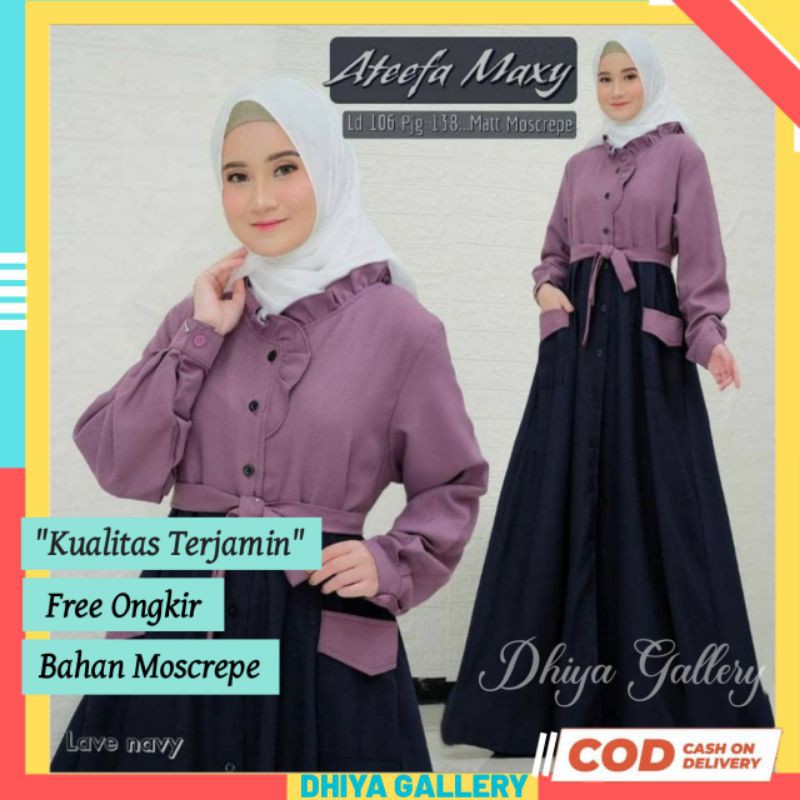 Baju Gamis Dress Muslim Remaja Wanita Terbaru Lebaran 2021