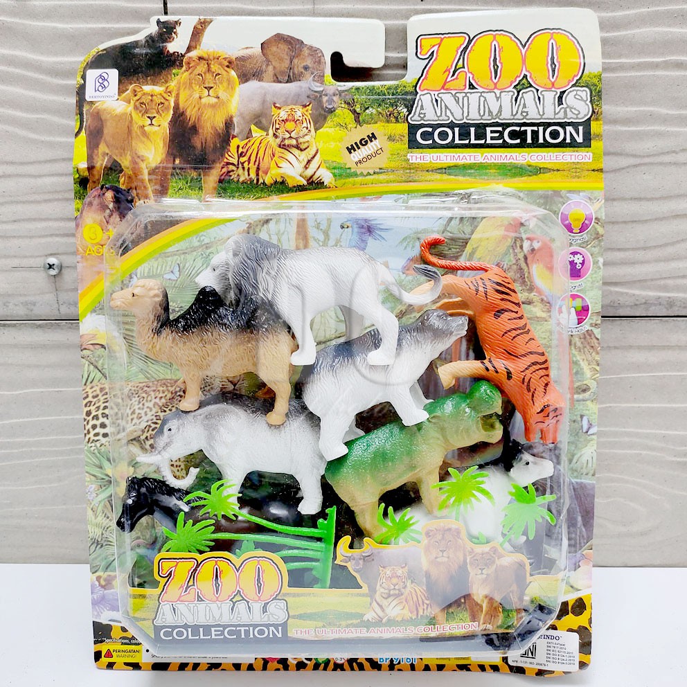 Zoo Animals Collection 9161 Mainan Hewan Liar Harimau Singa Kuda Nil Unta