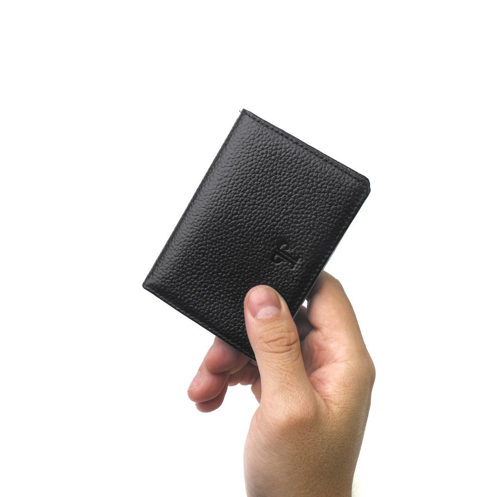 TOKOKOE - Dompet Kartu Pria Wanita bahan Kulit Sapi Asli model Lipat Original dengan kotak - Troy - Caiden