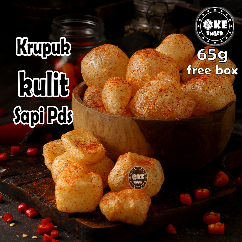 Kerupuk Kulit Sapi super Pedas 65g