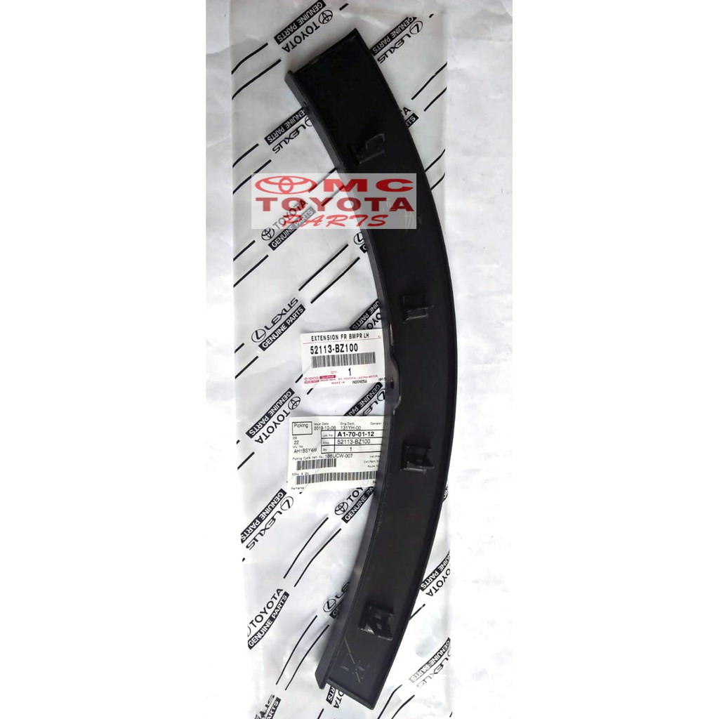 Moulding Extension Bumper Depan Kiri Rush Terios New 52113-BZ100