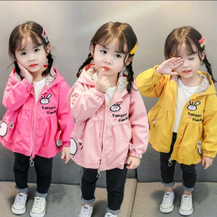 (BISA COD) JAKET IMPORT LUCU ANAK PEREMPUAN JAKET IMPORT BAYI PEREMPUAN BERKUALIT - Pink, 1-2 Tahun