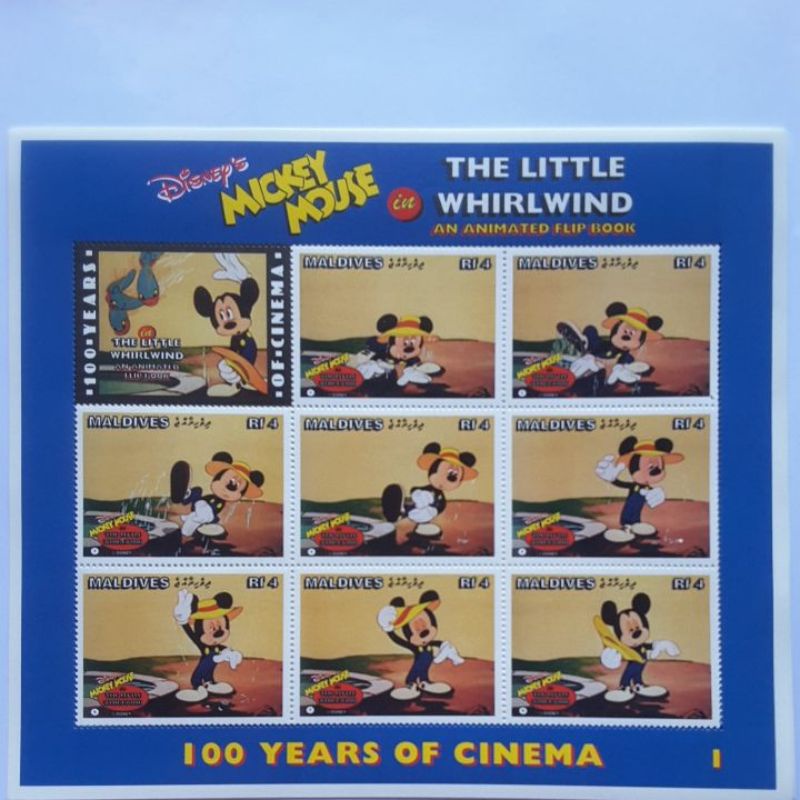 

Perangko Disney Maldives mickey cinema sheet 9 prangko