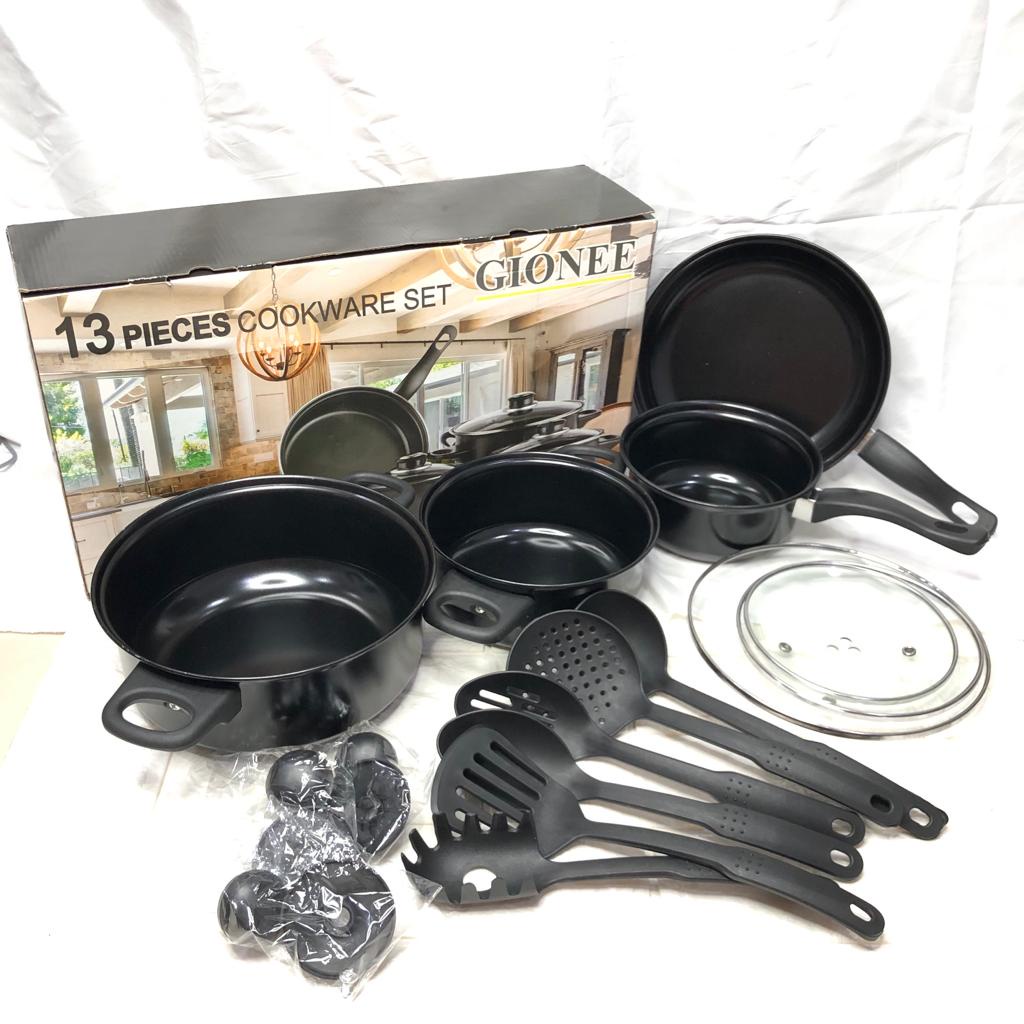 Set Panci isi 13 Pcs GIONEE / Cookware Set Penggorengan Teflon Wajan Pot Set Terlengkap Termurah BISA COD