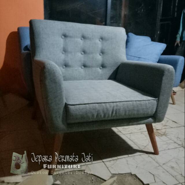 Kursi sofa retro 1 seater