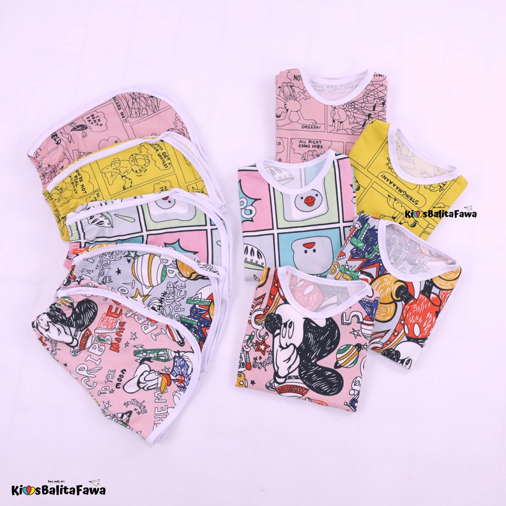 [MOTIF] Set Chuba Chups uk Bayi - 3 Tahun / PREMIUM Setelan Baby Perempuan Baju Tidur Pendek Adem List
