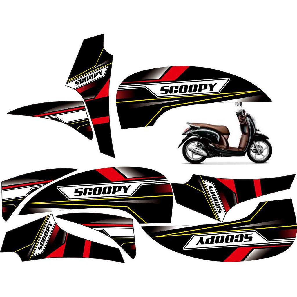 STRIPING SCOOPY STIKER VARIASI STRIPING RACING SCOOPY 2013-2015