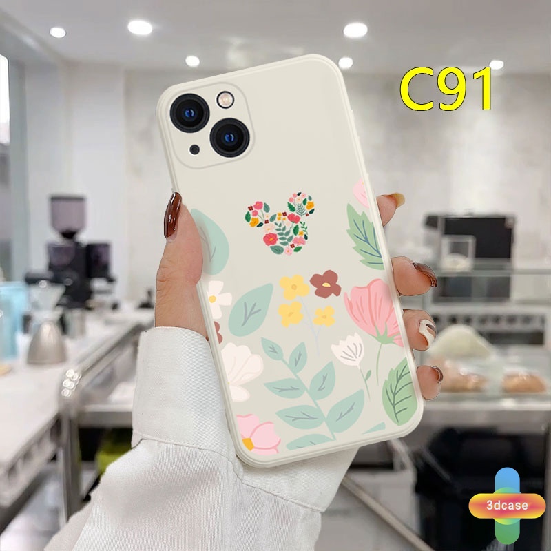 Case Compatible For IPhone 11 12 13 PRO MAX 6 7 6S 8 Plus X XR XS MAX 11 12 13 mini Se 2020 6SPlus 7Plus 6Plus 8Plus XSMAX A54 A15 A16 A9 A5 A7 A5S Y12 Y20 Cute Mickey Minnie Mouse Flower Anti-fall Case