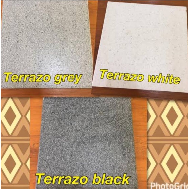 keramik 30x30 lantai teras kasar kia terrazo grey whitr black