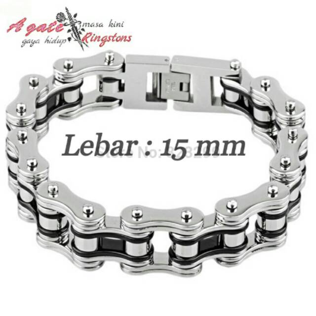 Gelang Pria Rantai Motor Biker Bracelet Motobike Titanium Stell