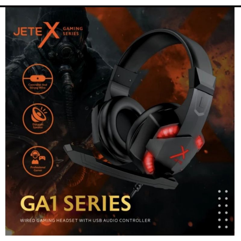 Jete X Headset Headphone Bando Microphone Mic Gaming Bass 3.5mm GA1