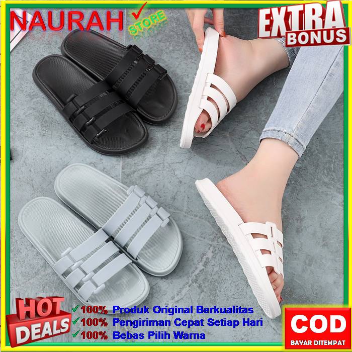 ✨ COD ✔️ SANDAL WANITA BALANCE V202 S8D 3 STRAP POLOS TEBAL NYAMAN AWET SOL ANTI SLIP