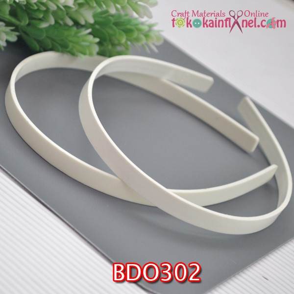 Bdo302 Rangka Bando Putih Lebar 1 Cm Polos Tidak Bergigi