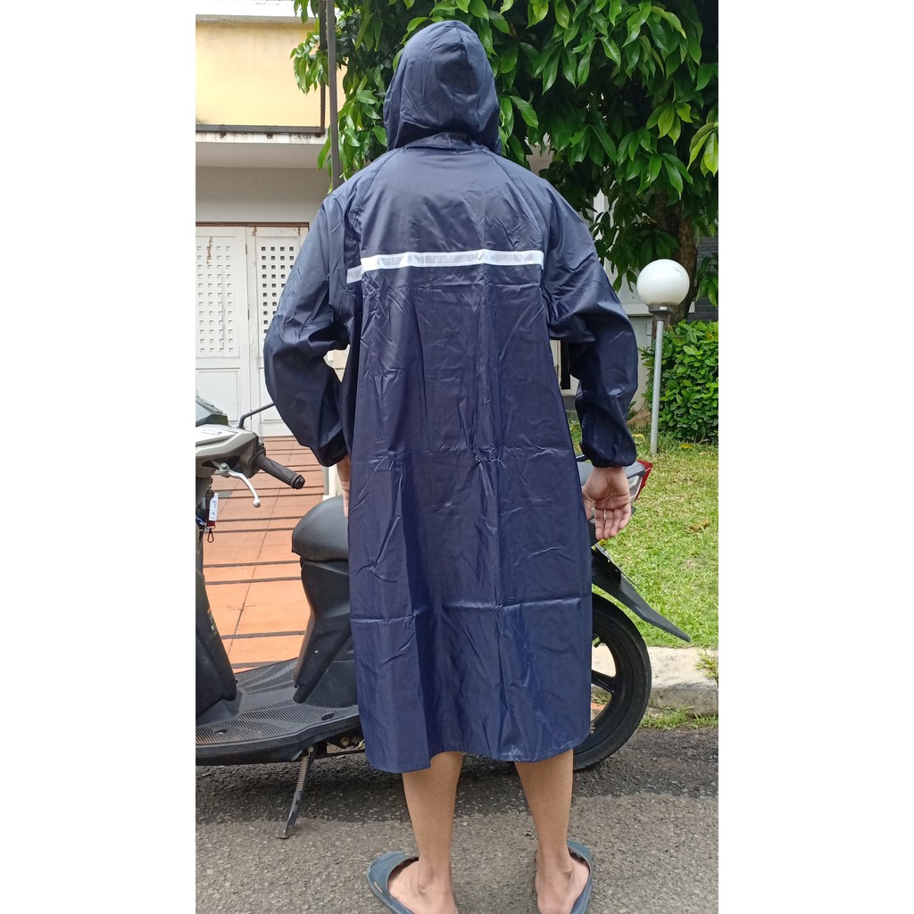 RA 03 Jas Hujan Terusan Poncho Anti Ribet Kancing Reseleting Ganda