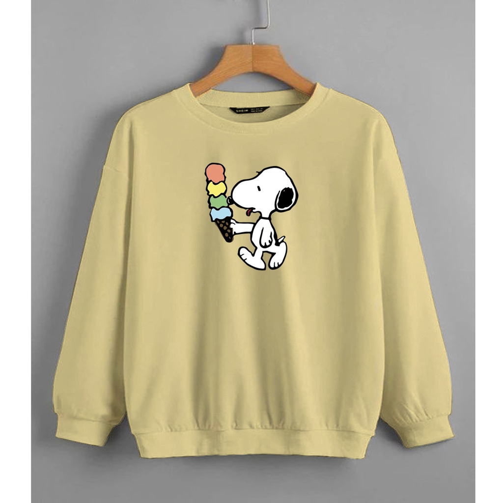 CALVIERO SHOP - BAJU SWEATER WANITA ATASAN SNOPPIY ICE CREAM SWEATER DEWASA BRAND ANIME SWEATER HODDIE FASHION CITAYEM SCBD FASHION WEEK FASHION VIRAL TIKTOK