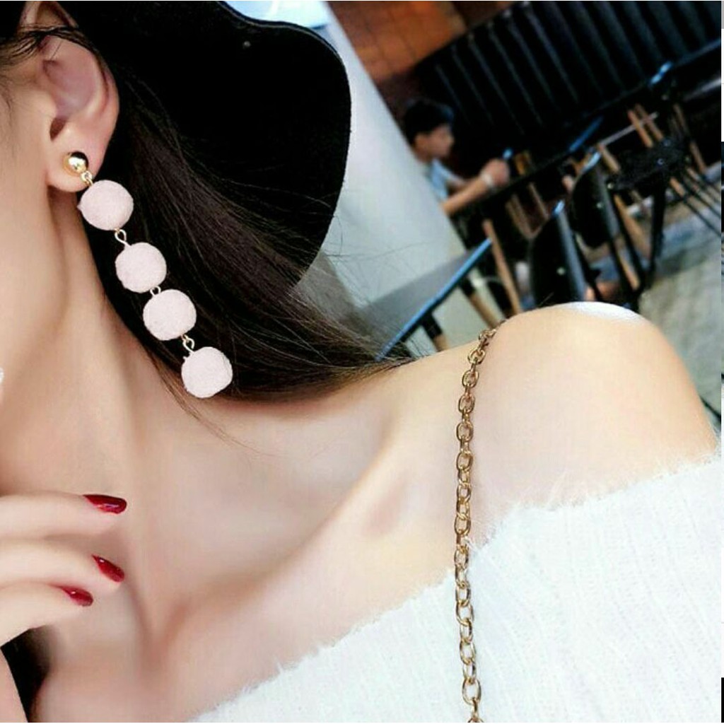 ANTING TUSUK WANITA KEKINIAN MODEL POMPOM BERTINGKAT # 203