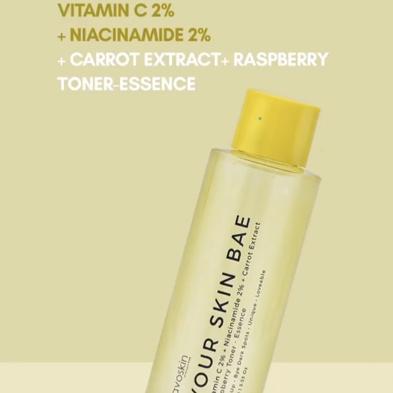 AVOSKIN Your Skin Bae Vitamin C 2% + Niacinamide 2% Carrot Extract Raspberry Toner Essence Indonesia