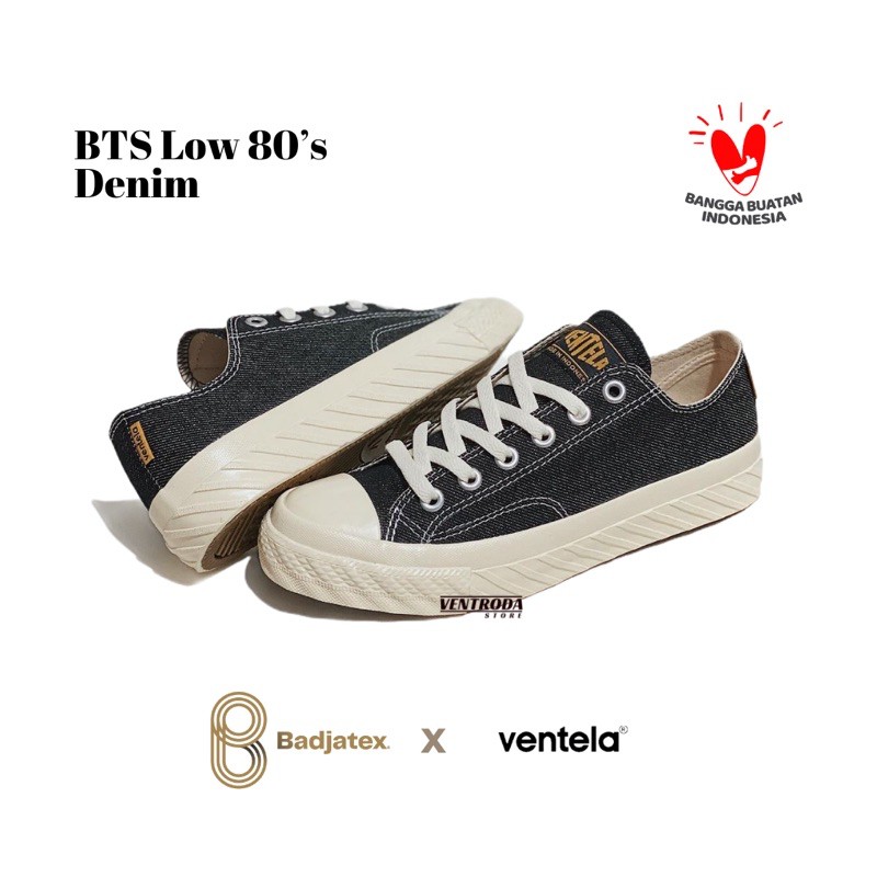 Ventela BTS 80s Denim Black Low High Vantela Badjatex Original