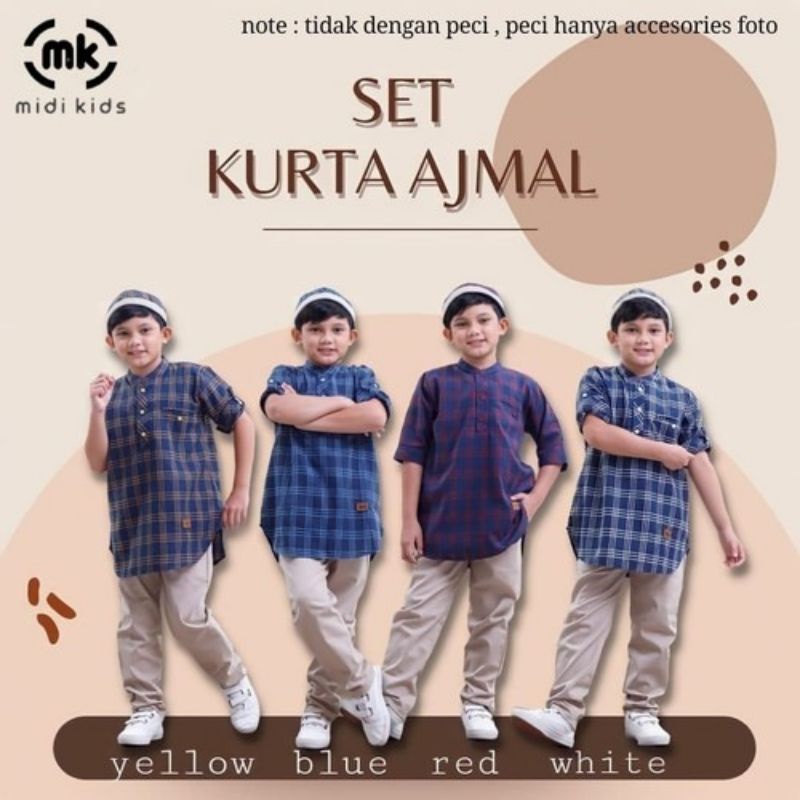 Setelan Kurta Ajmal White By Midi Kids