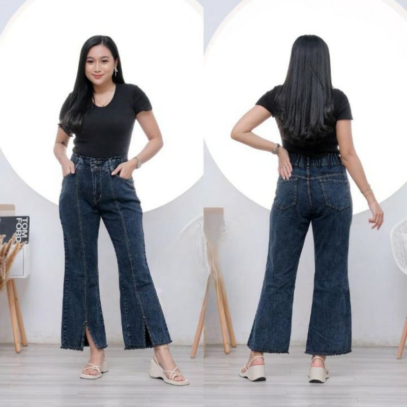 Celana Jeans Cutbray Belah Tulang Celana Jeans Wanita Cutbray Kekinian