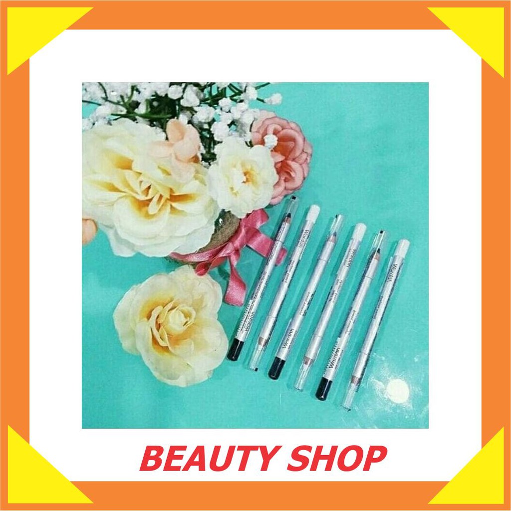 A376 Wardah Eyeliner Pencil Black White Eye Liner Pensil Hitam Putih BARU 1M