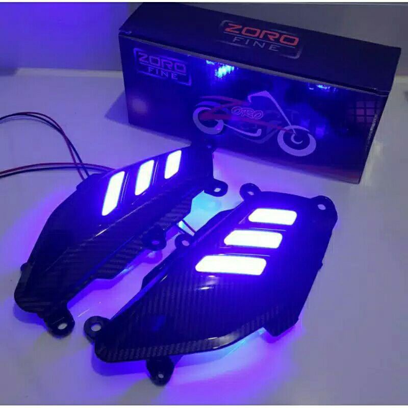 pijakan Body Samping led 3 warna sirip hiu cover bodi samping nyala yamaha NMAX OLD NMAX NEW cover