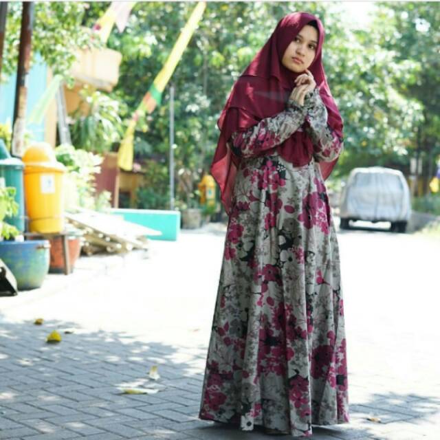 Gamis katun jepang original lyra virna magda katjep busui tangan rempel cotton syari motif batik