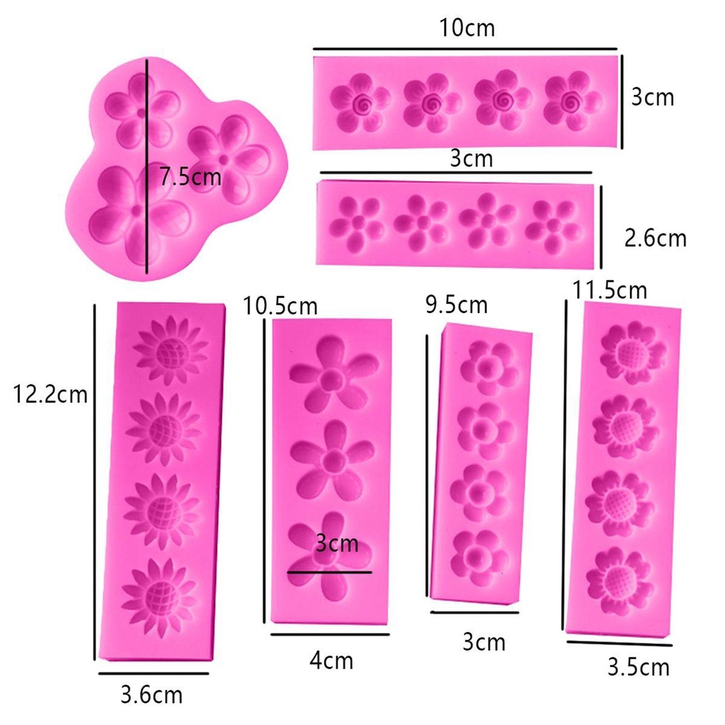 [Elegan] Cetakan Kue Dapur Silikon Mini Bunga Daisy Bunga Matahari Aksesoris Kue Dekorasi Kue