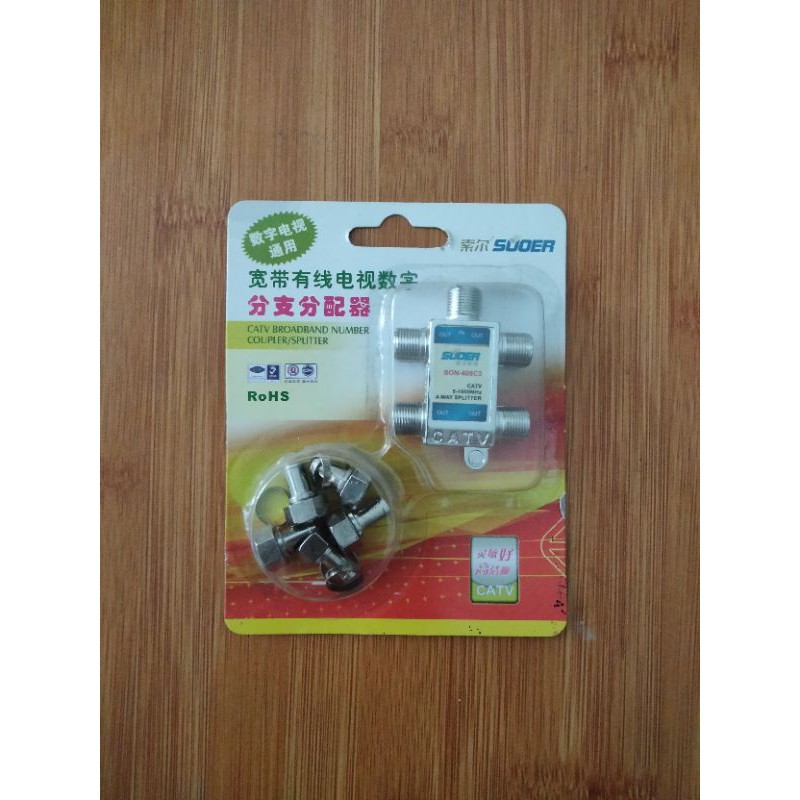 Splitter Antena TV 4-WAY/SUOLER