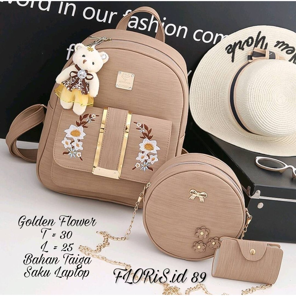 Tas Ransel GOLDEN FLOWER wanita