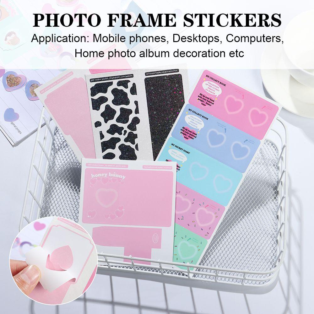 R-flower Stiker Bingkai Foto Kreatif Lucu Rekening Tangan Perlengkapan Alat Tulis