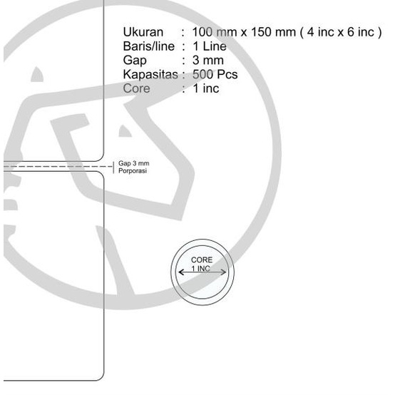 

☂ Stiker Label Bare Resi Thermal 100x150mm 100x150 mm 4x6'' Ω
