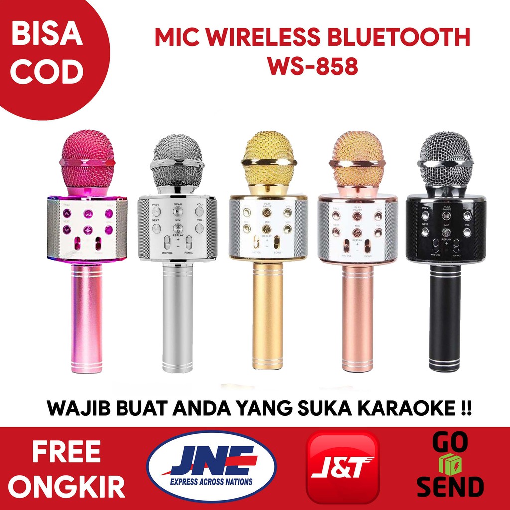 Mic Bluetooth Ws-858 Wester Smule Wireless Karoke Portable