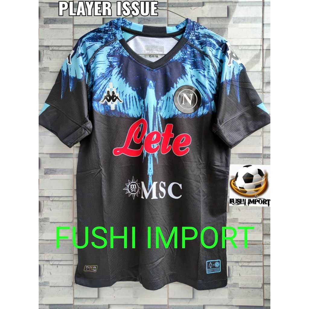 PLAYER ISSUE | Jersey Baju Bola Ssc Napoli Eagle Home Hitam Black 2021 2022 Drifit Adv Vaporknit