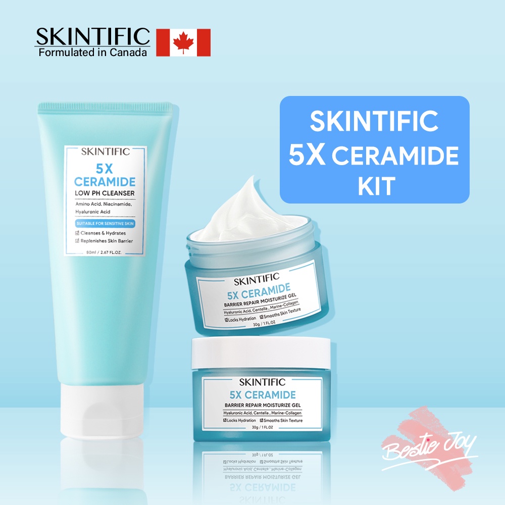 [BPOM]SKINTIFIC 5%Ceramide Low pH Cleanser &amp; 5%Ceramide Barrier Repair Moisture Gel 30g (5% Ceramide Kit)