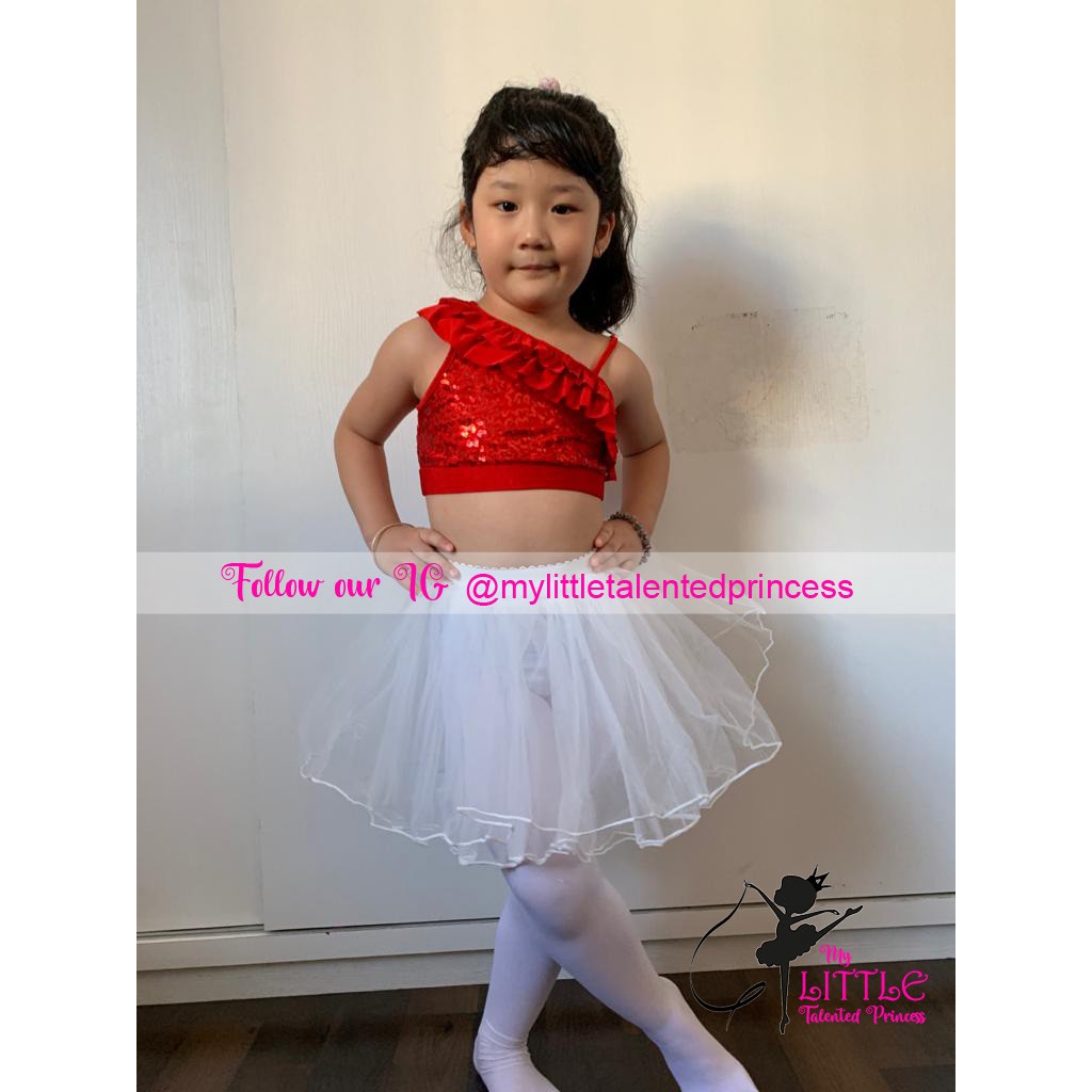 One Shoulder Top Atasan Pesta Anak Ballet, Modern Dance, import cantik