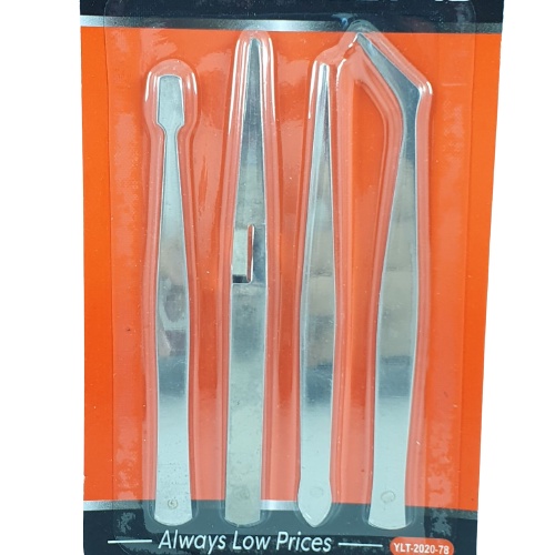 Pinset Set 4in1 Pencapit 4pcs Tweezer 4 in 1 Pingset 4 pcs MR. DIY YLT202078