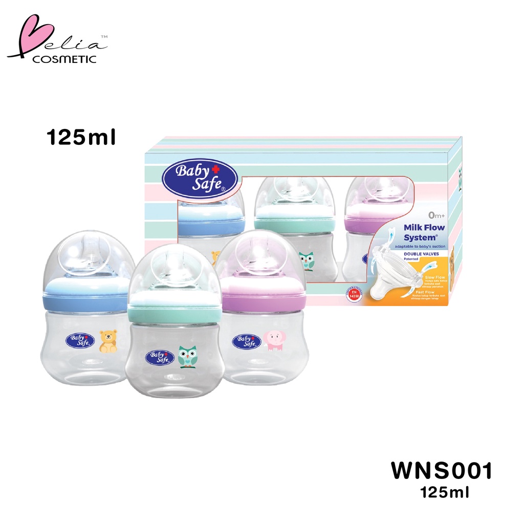 ❤ BELIA ❤ BABY SAFE Wide Neck Bottle WNS01 125ml / 4oz | WNS02 250ml / 8oz | Botol bayi | Dot bayi | Botol Susu | Dot susu bayi | BPOM