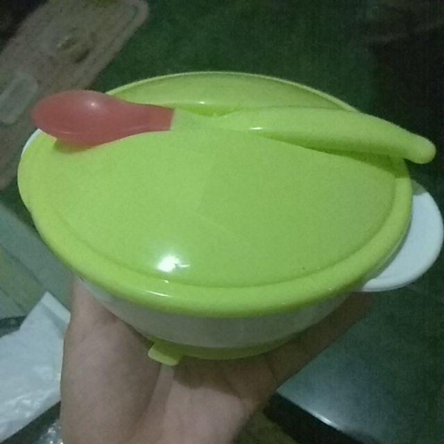 [bayar Di Tempat]mangkuk Dengan Tutup + Sendok Untuk Latihan Makan Anak