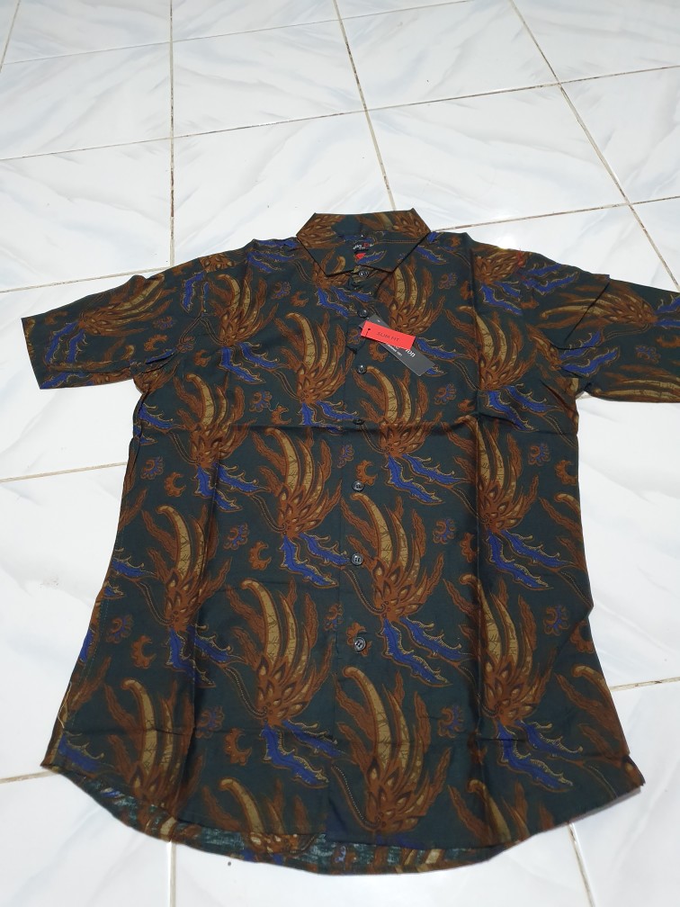 Kemeja Batik Pria Slim Fit Modern Mewah Lengan Pendek Slimfit Ob411