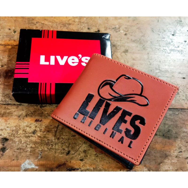 Dompet Pria Live's Bahan Kulit Pu Dompet Distro Cowok free Box Termurah