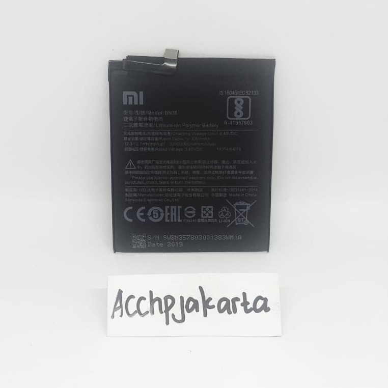 Baterai Batre XiaoMi Redmi 5 BN 35 Original Battery Batrai Xiomi Redmi 5 BN35 XiaoMi