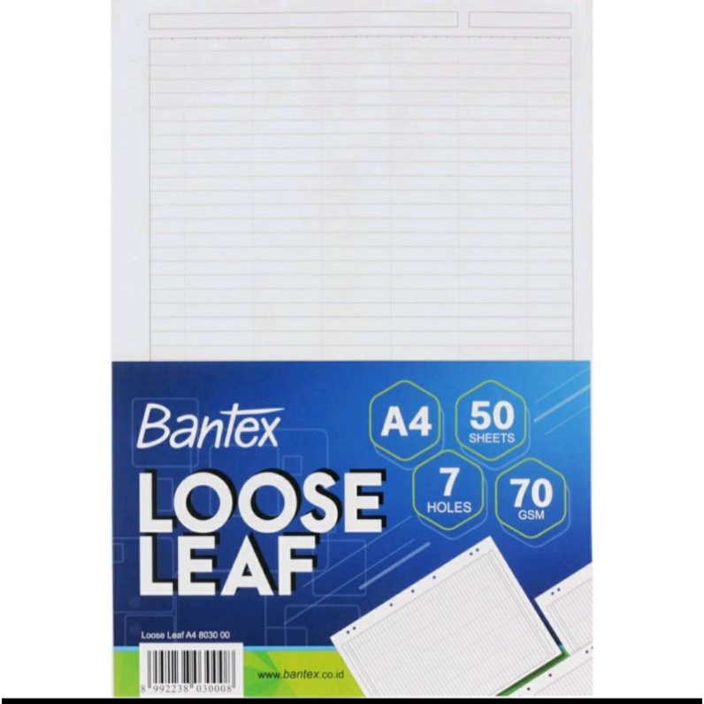 

Bantex Loose Leaf A4 70gsm 50 Sheets 7 Holes