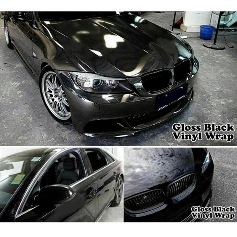 1 Pc Stiker Film Vinyl Anti Gores Tahan Air Viskositas Tinggi Warna Hitam Untuk Motor