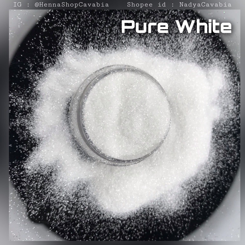

Glitters Pure White untuk finishing white henna & body art