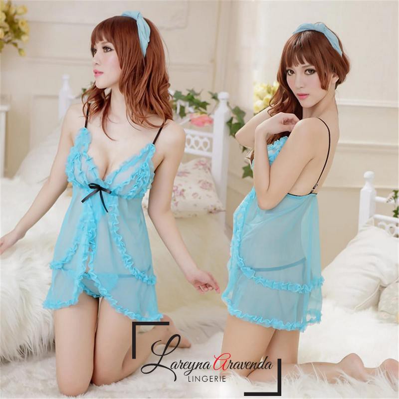 Set Lingerie Sexy + G String Transparan Model Renda Lace LG002