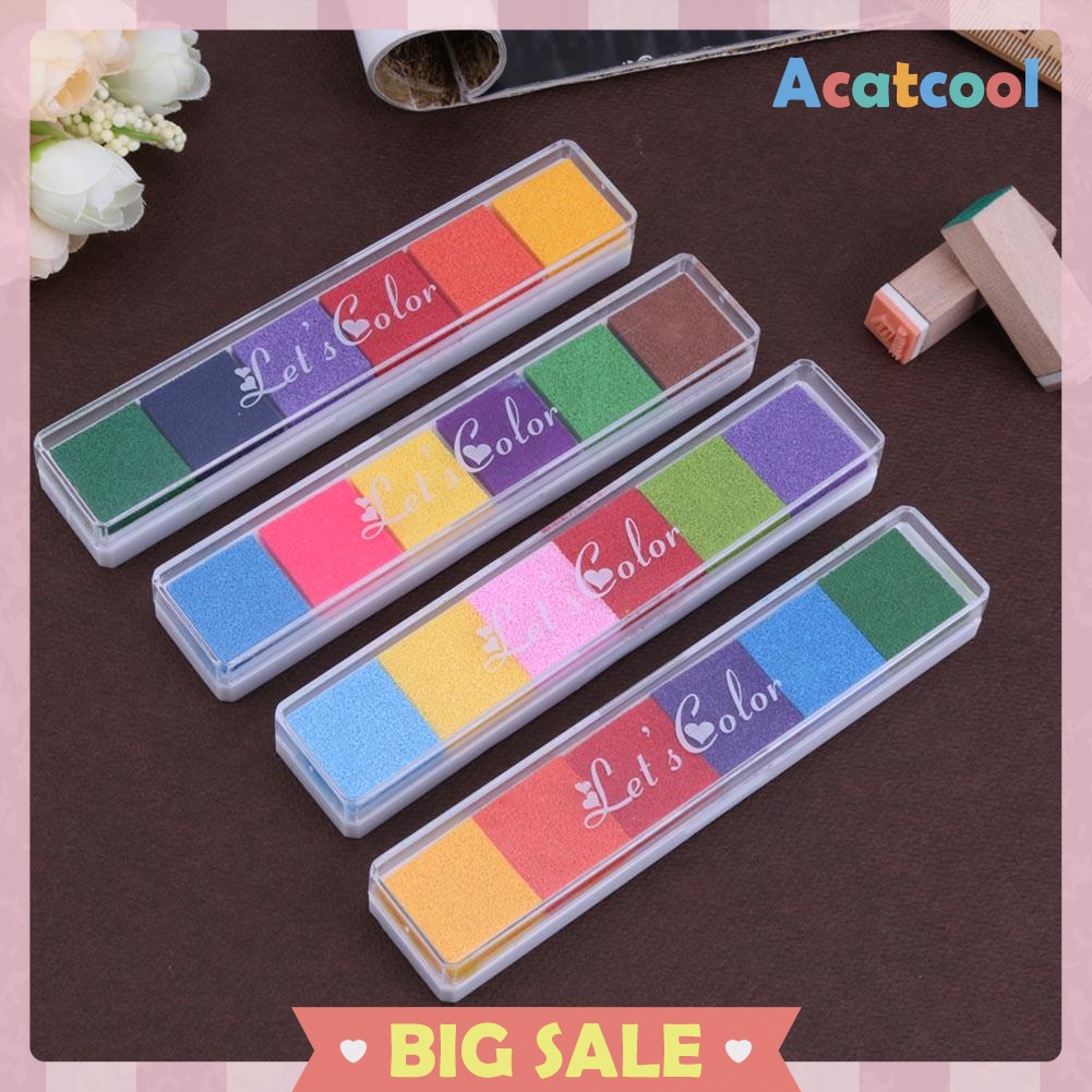 6 Colors Fingerprint Inkpad DIY Scrapbooking Colorful Ink Pad Stamp Decor