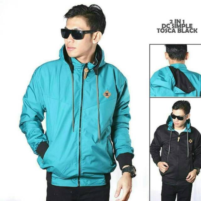 JAKET AA BOLAK - BALIK TOSCA - HITAM / JAKET 2IN1 TOSCA - HITAM